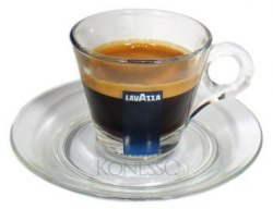 Lavazza - filiżanka szklana ze spodkiem do kawy Espresso 70ml