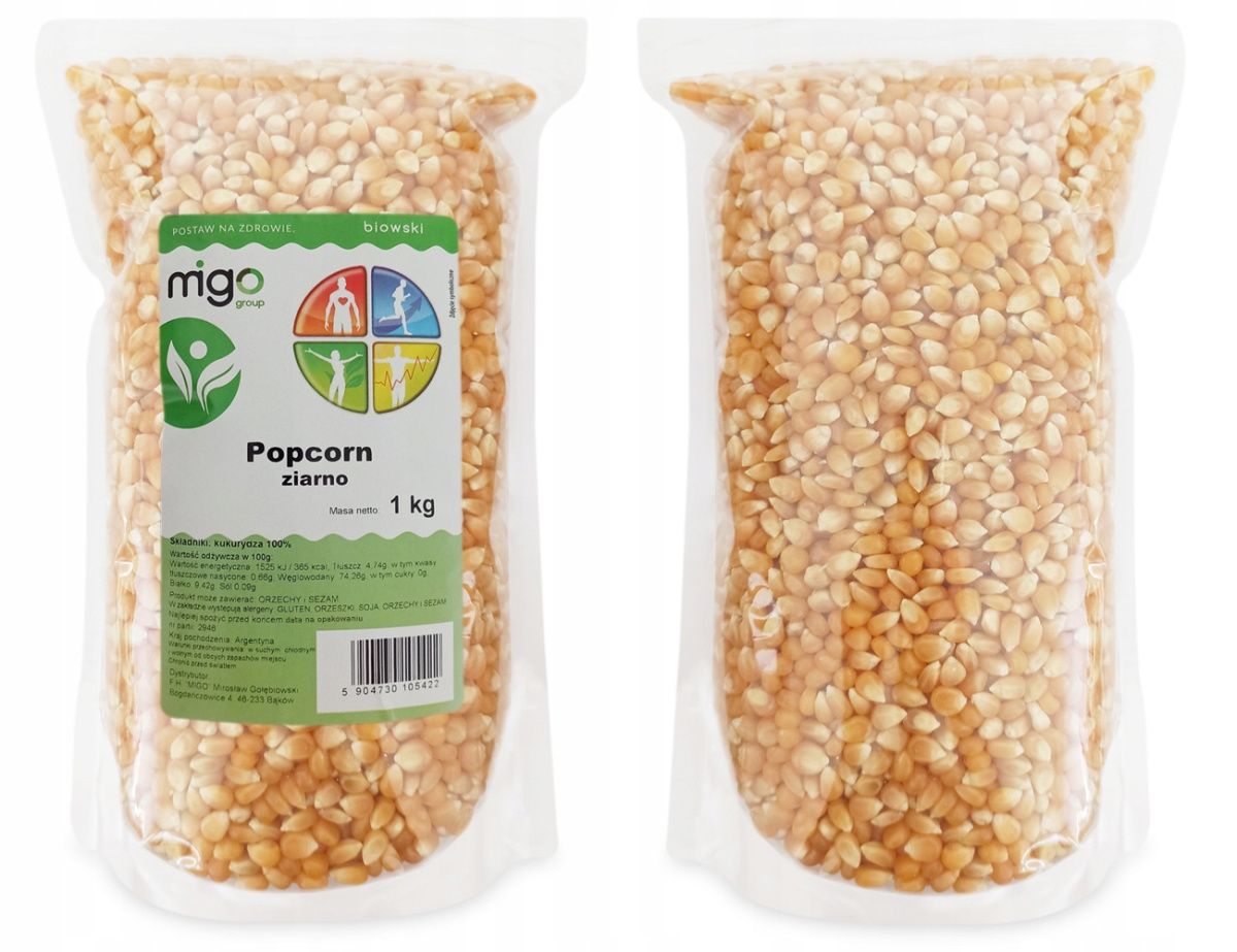 Popcorn do Prażenia 1kg Ziarno Kukurydzy 1000g