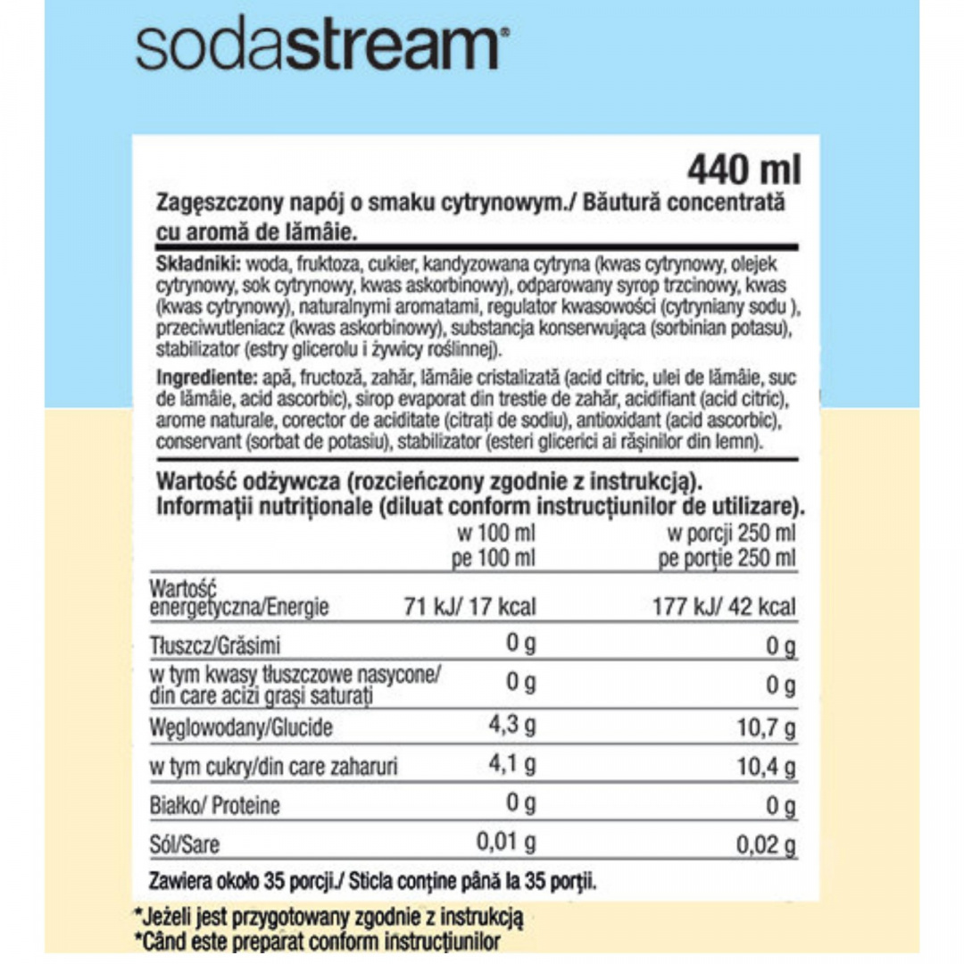 Syrop Koncentrat Lemoniada Saturator SodaStream