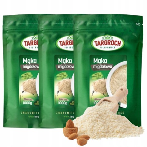 Mąka Migdałowa 3x 1kg Naturalna z Migdałów Keto