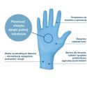 Rękawiczki Nitrylowe XL 10x 100szt Niebieskie