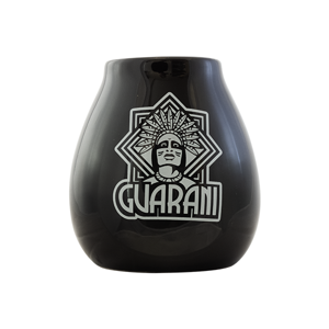 Tykwa ceramiczna czarna z logo Guarani - 350ml